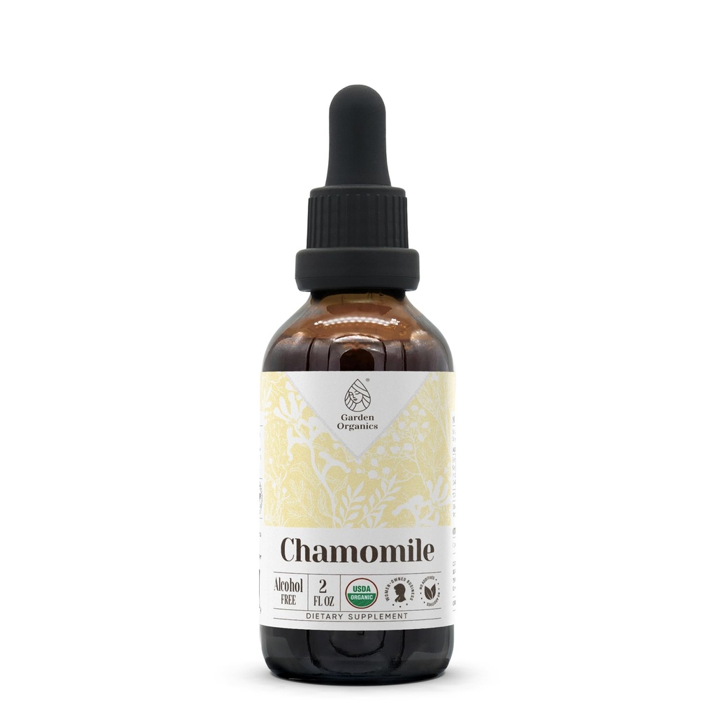 Chamomile USDA Organic Alcohol-Free Extract | Dietary Supplement, High-Potency Tincture | Natural Certified Organic Chamomile (Matricaria Recutita) Dried Flower (2 oz)