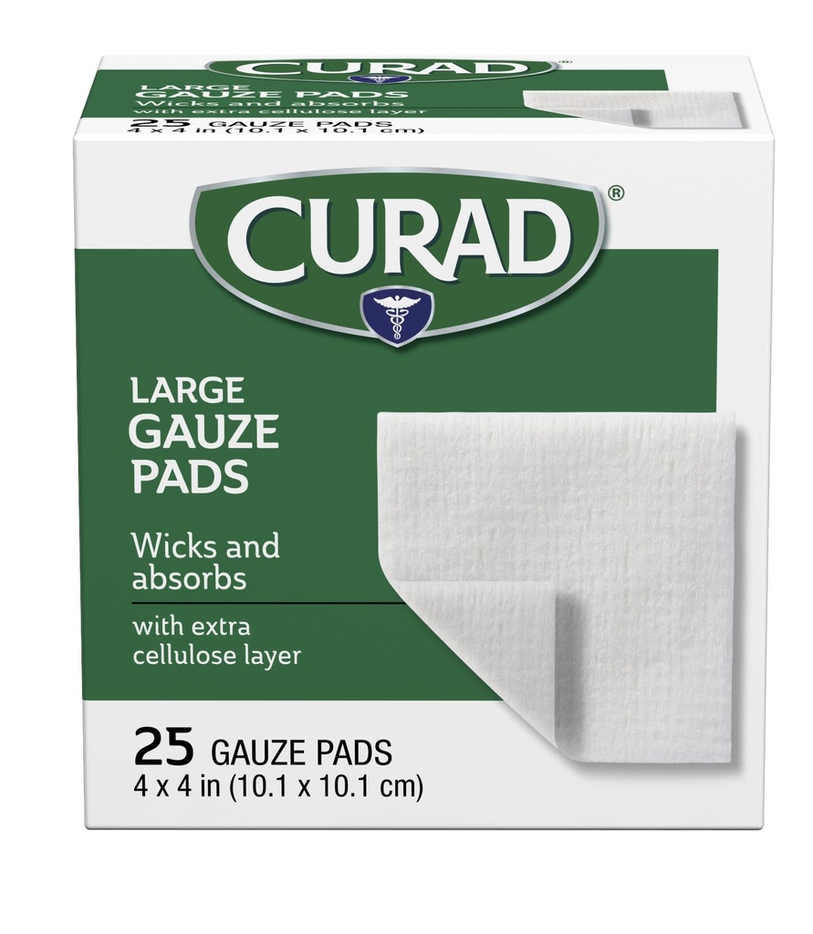 Curad Pro-Gauze Sterile Pads, 4" x, 4", 25 Count (Packaging May Vary)