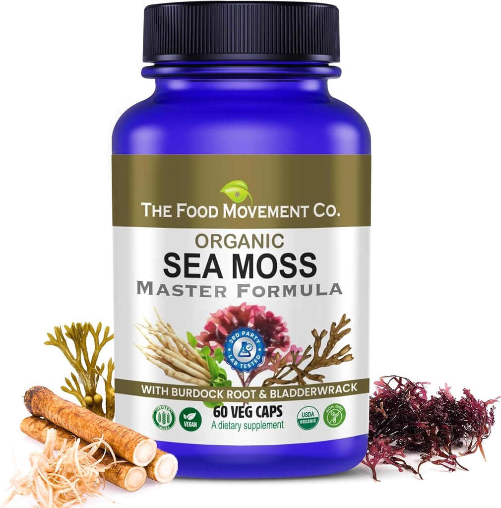 DE VOEDSELVERKEER CO. Sea Moss Master Formule met Burdock Root & Bladderwrack voor Gut Health 