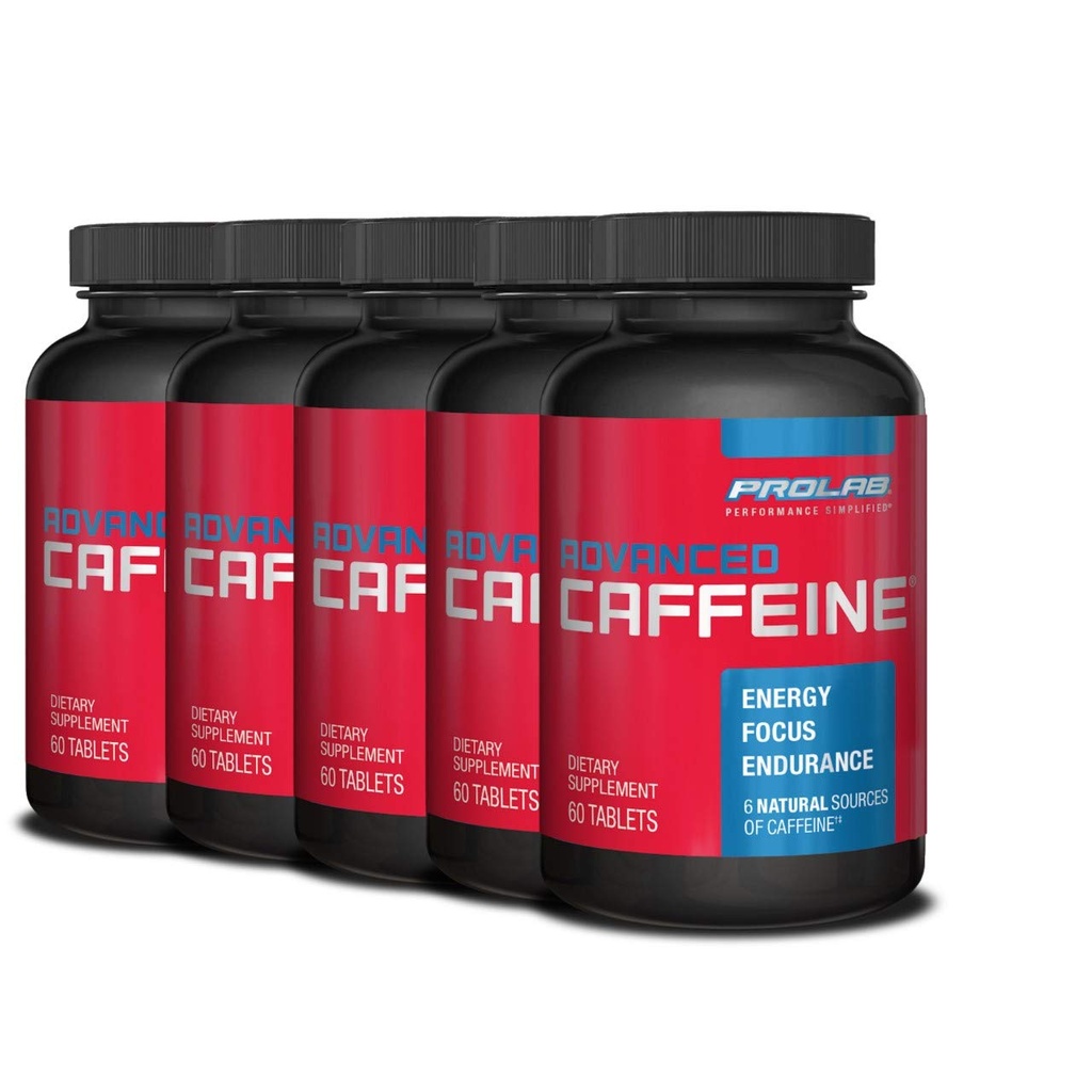 ProLab Caffeine 200mg, Green Tea Extract, Energy & Focus (60 Tabs, 5 Pack)