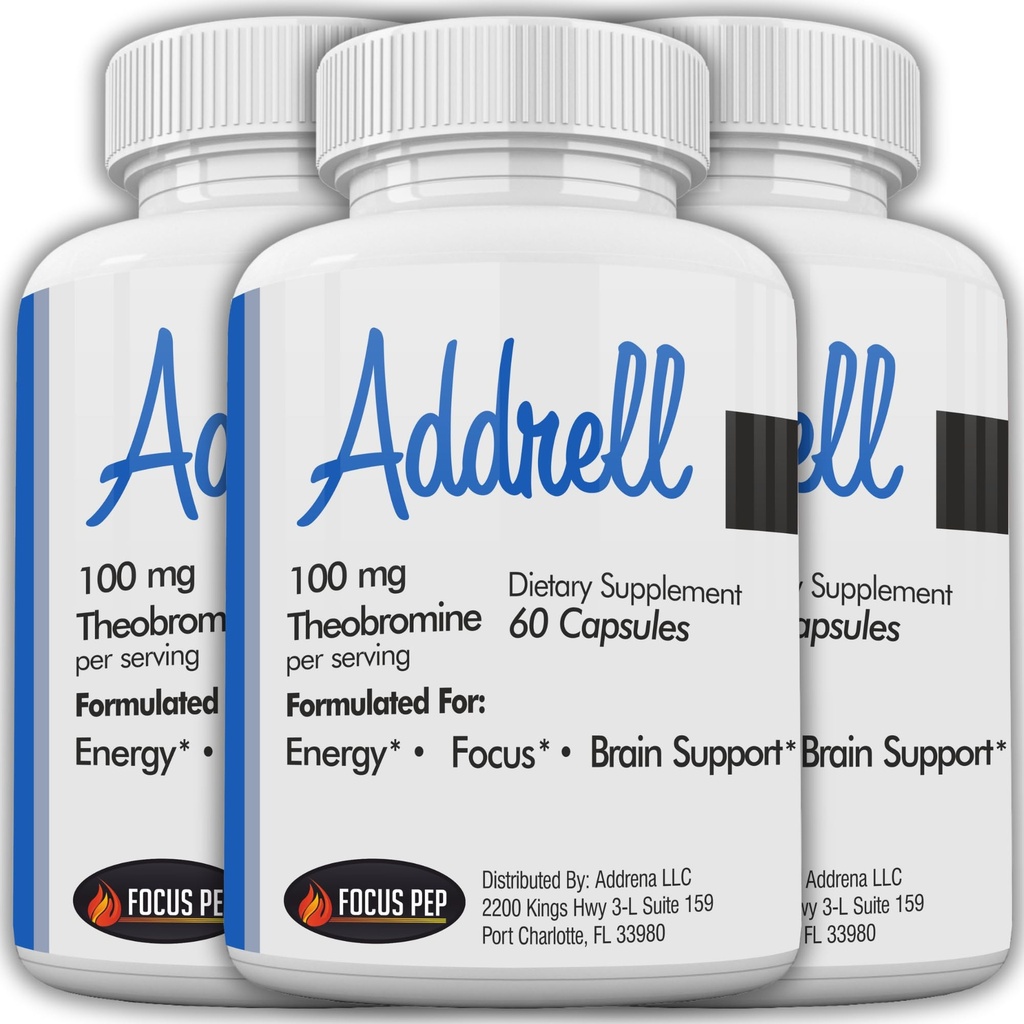 Addrell Energie Stimulerende Pillen- Studie Supplement Alternatieve Pillen, Natuurlijke Nootropische Supplementen & Cognitive Enhancer Vervangen om geestelijke helderheid voor vrouwen & Mannen- 180 Capsules te verhogen