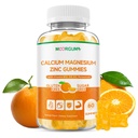 Calcium Magnesium Zinc Gummies - 1000mg Calcium with Vitamin D3, K2, B12 & Potassium 7-in-1 Supplement, Supports Bone, Immune Health & Muscle Function - Sugar-Free Orange Flavor, 60 Count
