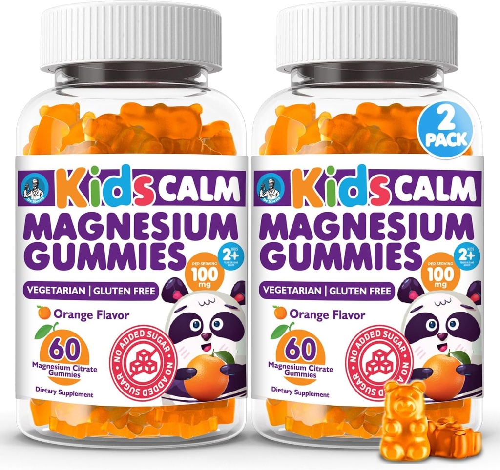 Dr. Moritz Kalmerende en ontspannende Kids Magnesium Gummies, Non-GMO en lage suiker Magnesium Kids Chewy Supplementen, Slaap Gummies Kids, Orange Flavor