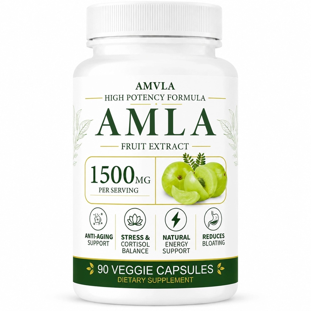 Indian Gooseberry Amla Fruit Supplement,1500 mg,90 Capsules | Organic Amla Capsules, Organic Amla Powder, Antioxidant, Promotes Digestion and Energy Replenishment
