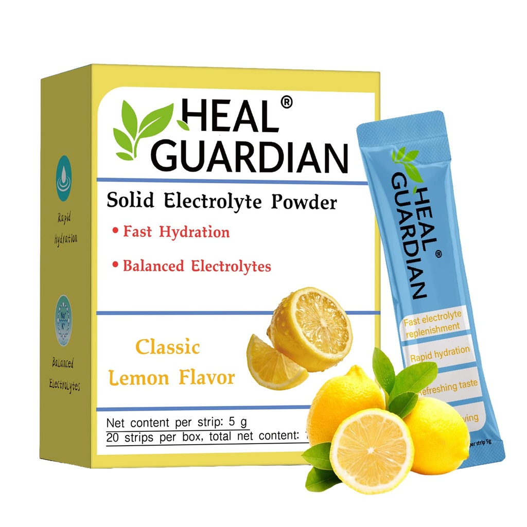 Electrolytes Powder Packets Sugar Free Hydration Packets,4 Flavors Electrolyte Drink Mix with Essential Minerals, Instant Hydration Packets for Sports, Travel & Keto, 20 Sticks (Classic Lemon)