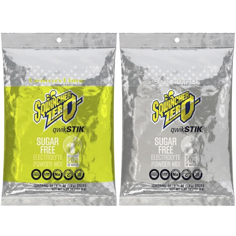 Citrus Energy Mix: Qwik-Stik Zero Sugar Electrolyte Powdered Beverage Mix, Citrus Energy Pack (Cool Citrus & Lemon-Lime), Sugar-Free Hydration Drink Sticks, 100 Count Bulk Pack
