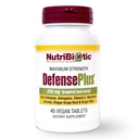 NutriBiotic – DefensePlus, 45 Tablets | 11 in 1 Immune Support with Vitamin C, Zinc, Grapefruit Seed Extract, Echinacea, Astragalus Root & Immune Boosting Extracts & Mushrooms | Vegan & Gluten Free