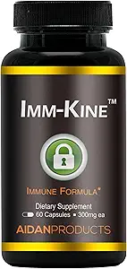 Imm-Kine Advanced Immune Support Supplement, Beta Glucans, Eigen Immunostimulatory Postbiotic, 60 Capsules
