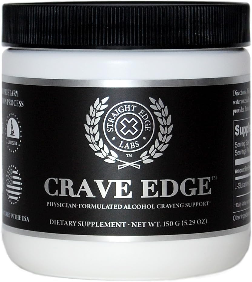 Crave Edge Alcohol Craving Support, arts-geformuleerde anti-alcohol vervangende drank, stoppen met drinken, lever detox, snelle acting, geen grote pillen of slechte smaak (150G poeder, 30 porties)