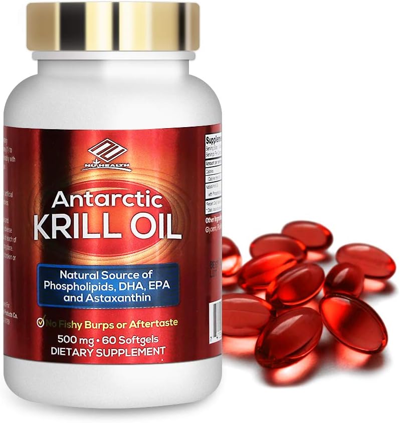 Antarctisch Krill Oil Dieetsupplement (500 mg, 60 Softgels)