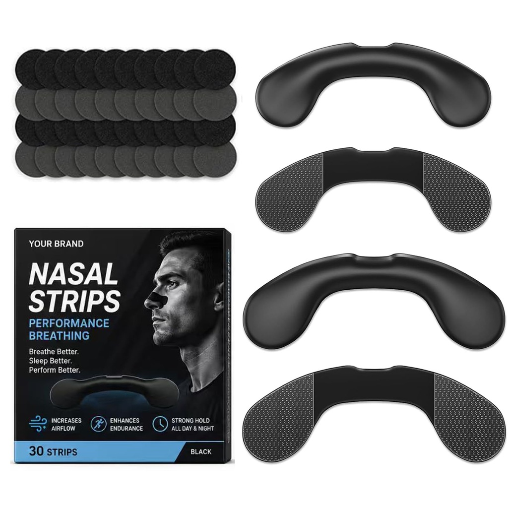 Nasal Strips for Breathing & Snoring Relief - Reusable Nose Strips for Better Airflow, Latex Free Anti Snoring Nose Strips for Sleeping, Congestion Relief, Sensitive Skin, Sports & Night Use