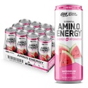 Optimale voeding Amino Energie Sparkling Hydration Drink, Elektrolyten, Cafeïne, Aminozuren, BCAA's, Suikervrij, Watermeloen, 12 Fl Oz, 12 Pack (Verpakking mei Vary)