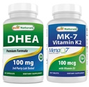 Meilleurs naturels DHEA 100mg et vitamine K2 (MK7) avec D3