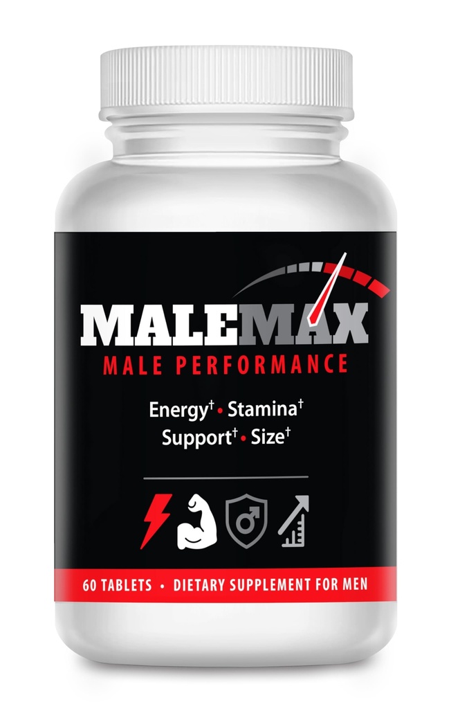 Male Max Male Performance Support for Men – Size Expander Add 3-6"- Testosterone & Energy Booster – Supports Blood Flow, Stamina & Drive – 60 Tablets