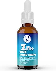 Liquid Zink Supplement. Immuunondersteuning en huidverzorging. Ionisch en gecheleerd zink voor kinderen en volwassenen. 30 dagen levering, veganist, biologische Glycerine gebaseerd, ongearomatiseerd