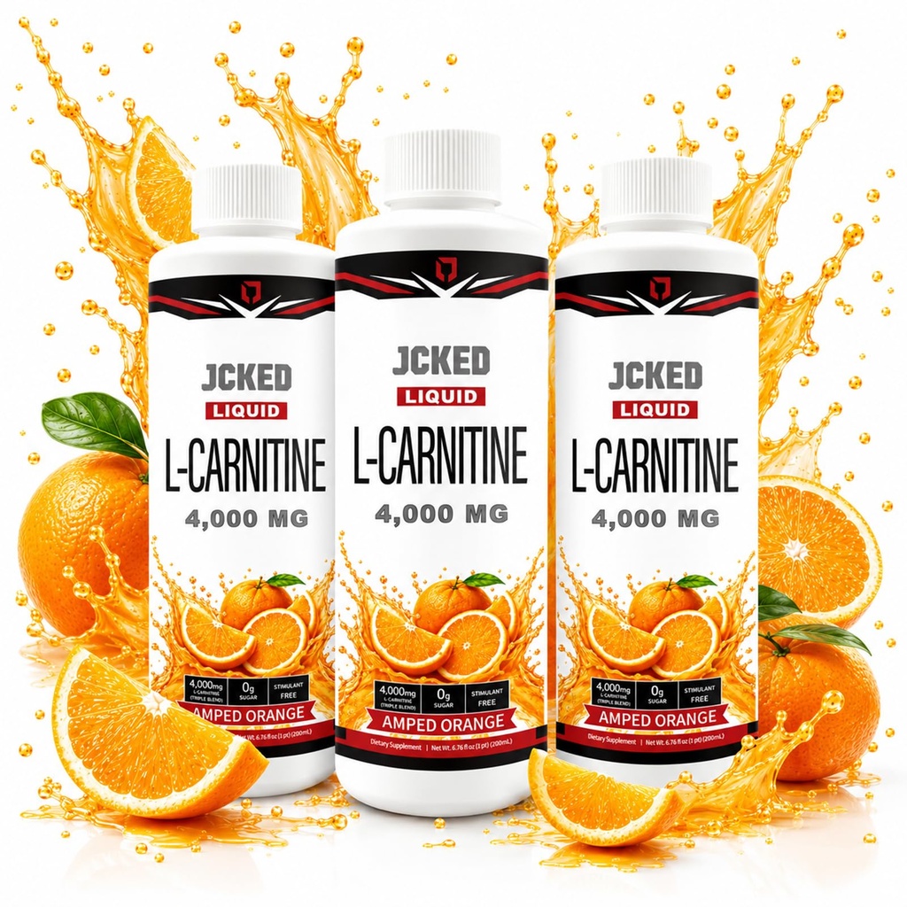 L-Carnitine 4000 Amped Orange, L-Carnitine Vitamin Supplements 200ML 6.76 FL OZ