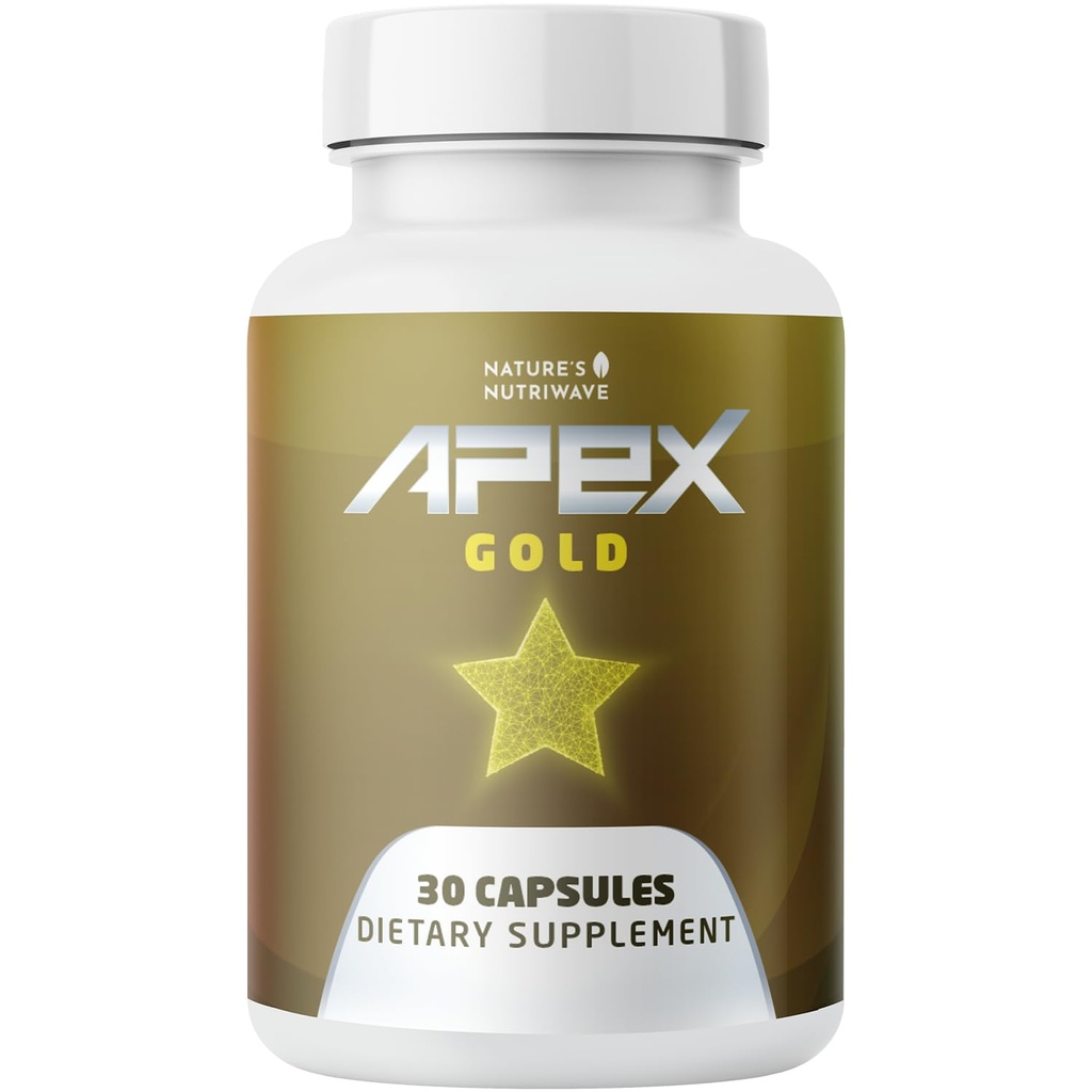 Apex Gold Botanical Formula with Alpha Lipoic Acid –30 Caps, 1 Month Supply | Features Magnesium, CoQ10, L-Carnitine & Turmeric | No Artificial Fillers, Made in USA, GMP-Certified
