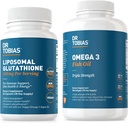 Dr. Tobias Omega 3 Visolie en liposomaal Glutathion - Ondersteunt Immuunfunctie, Huidgezondheid en Nutriënt Absorptie - Non-GMO