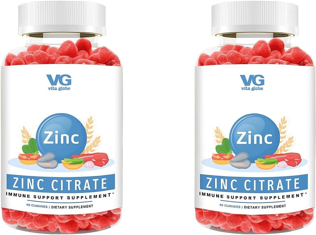 VITA GLOBE Zink Citroen Gummies 50mg Daily Zink Supplement 