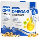 JME Omega 3 Fish Oil Supplement 2500mg - rTG EPA DHA + Vitamin D3 K2, CoQ10 & Astaxanthin - Lemon Flavored Burpless Softgels - Supports Heart, Brain & Joint Health - Total 300 Count