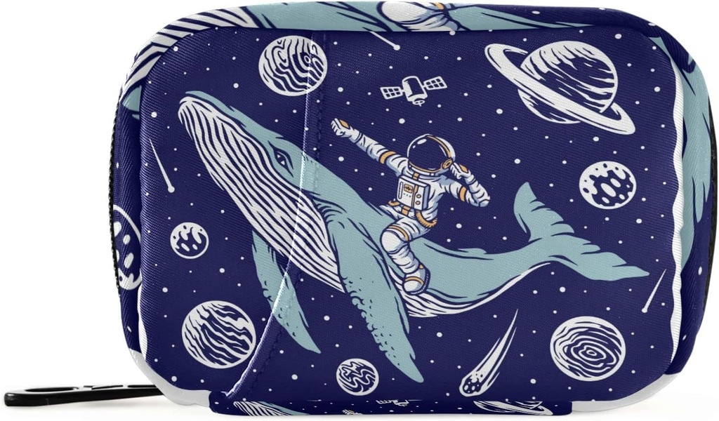 Galaxy Whale Astronaut pil Box 7 dagen pil geval reis pil Organisator tas met rits draagbare wekelijkse geval Compacte grootte voor vitamine supplement houder