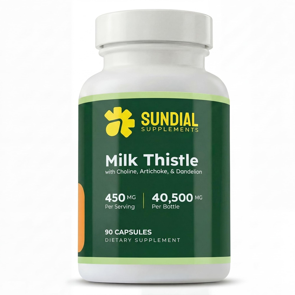 Milk Thistle Complex 450mg | Silymarin 144mg with Alpha GPC Choline, Artichoke Leaf Extract & Dandelion 10:1 Extract | 90 Vegan Capsules | 90-Day Supply