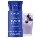 AVRO Calm Blueberry Acai Drink Mix with 200mg PharmaGABA, 10 Count | Stress & Relaxation Support, Zero Sugar, Vegan, Gluten Free, Dairy Free, Non-GMO, PharmaGABA + Magnesium Bisglycinate 100mg