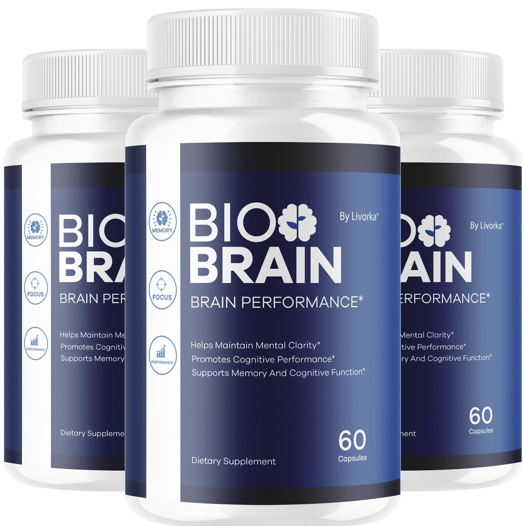 (3 Pack) Bio Brain Capsules - Official BioBrain Supplement Pills Daily Support Brain & Memory Focus All Natural Advanced Premium Formula for Overall Health & Wellness, 180 Capsules for 3 Months