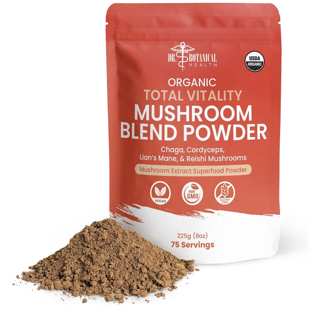 Biologische Paddestoelenpoeder Blend - 4-in-1 Reishi, Lion