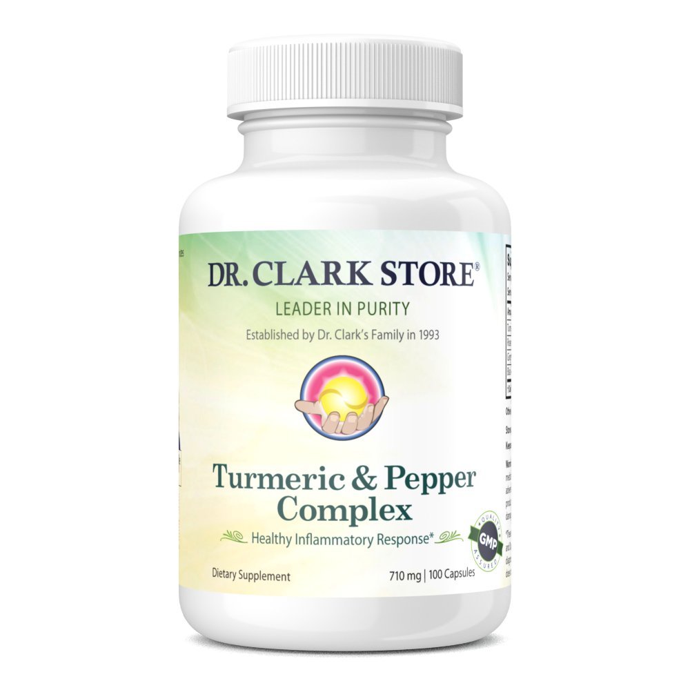 Dr Clark Store Turmeric & Black Pepper Extract, 100 capsules, Immune Support, Antioxidant, Digestie Gezondheidssupplement voor volwassenen