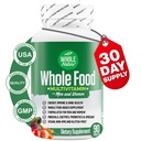 Whole Food Multivitamine voor mannen en vrouwen Complete Daily Superfood Vitamins Plus Mineralen Digestieve enzymen, Probiotica en Omega's. Multivitamine op basis van planten, niet genetisch gemodificeerde organismen (1)