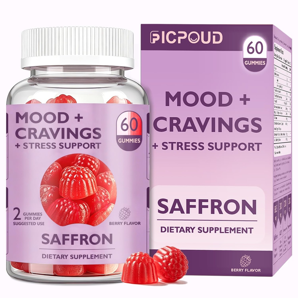 Saffron Supplement, Support Mood, Cravings & Stress, SF, 60ct | Emotional Balance, Weight Management Support with Magnesium Glycinate, Ashwagandha, L-Theanine & Chromium