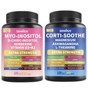 Cortisol & Myo-Inositol Supplement Bundle - Soothe & Smooth Bundle with Magnesium Ashwagandha L-Theanine D-Chiro Inositol Folate Berberine | 300 Capsules