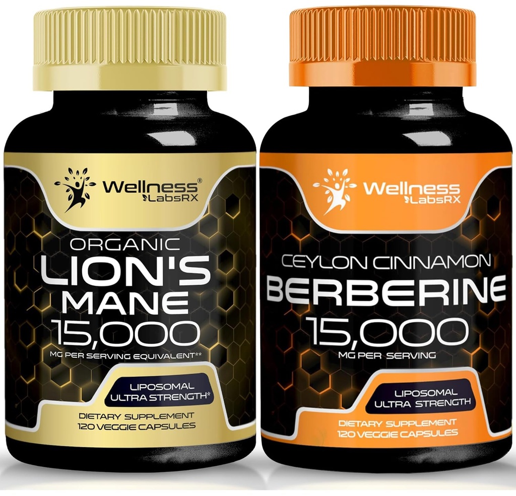 WELLNESS LABSRX Lions Mane Capsules en Berberine Capsules