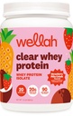Wellah Clear Whey Protein Isolate Powder (Strawberry Pina Colada) 20 Serv | 20g of Protein Per Serving, 90 Calories, Sweetened with Stevia