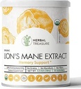 Manille de lions organiques, Manille de lions sans OGM et sans gluten, croissance neuronale et système immunitaire, Poudre de champignons pour le soutien de la mémoire, concentration, clarté, créativité et service d'humeur-50