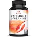 VALI Caféine 50mg & L Theanine 100mg - Pilules de caféine & L-Theanine pour Smart Smooth Energy & Focus Supplément. Nootropic Cerveau Booster Soutien cognitif Stack & Focused Clarity. 120 Capsules de Veggie