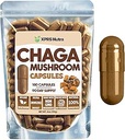 XPRS Nutra Chaga Mushroom Capsules - Premium USDA Chaga Mushrooms Capsules- Poudre de champignons encapsulés de Chaga pour un rappel d'immunité - Vegan Friendly Superfood pour le thé et les boissons de Chaga - 180 Compte
