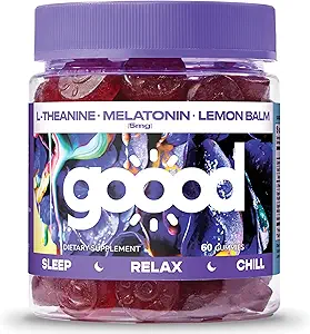 Good Sugar Free Melatonine Gummies 5mg - Slaap Gummies voor volwassenen - Slaapsupplement met L-Theanine - Melatonine 5mg Gummies - Glutenvrij & niet GGO Slapen Gummies voor volwassenen voor Kalm slapen 60 Ct