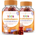 NutraChamps 120 Gummy Vitaminen voor kinderen (pakket van 2), Suikervrije Kids Vitaminen Gummy Multivitamine, Vegan & Non-GMO, Aardbei, Passievruchten, Perzik & Cherry
