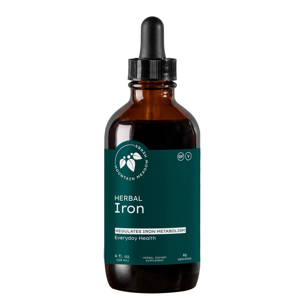 Herbes de Meadow Mountain - Fer à base de plantes - 4 oz - Herbes douces pour soutenir et réguler le métabolisme et l'absorption du fer