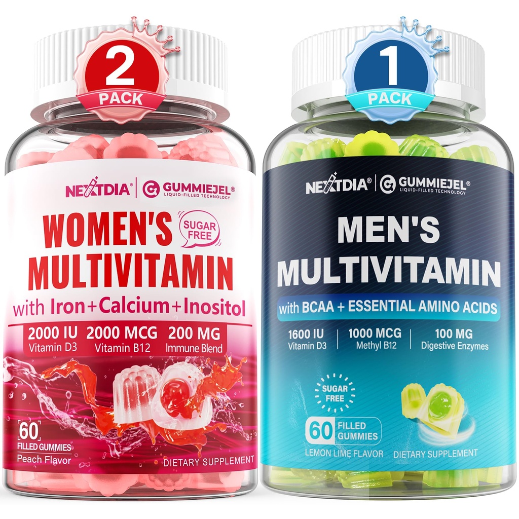 Mens Multivitamin Gummies 60 Count + Womens Multivitamin Gummies 120 Count