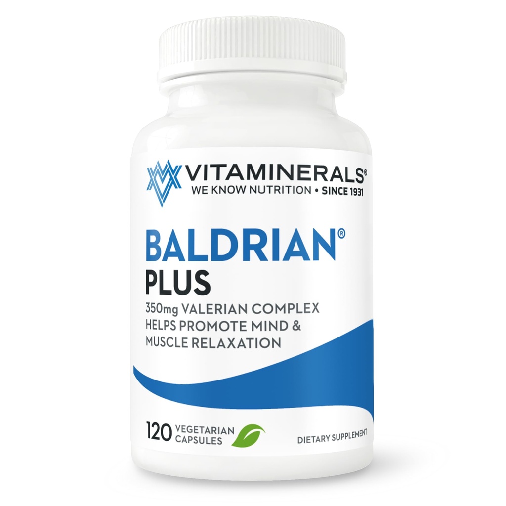 Vitaminerals 33+ Baldrian® Plus Natuurlijke Ontspannende Ondersteuning Gestandaardiseerde Valeriaan Extract (120)