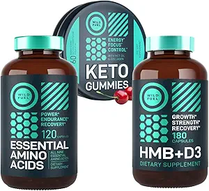 WILDE BRANDSTOF HMB met vitamine D3, Aminozuur complex en Keto MCT olie Gummies Power en herstel bundel