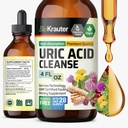 BIO KRAUTER Uric Acid Support Tinctuur - Natuurlijke Nier Supplement w/Tart Cherry, Melkdistel, Kurkuma Kruidenvloeistof Extracten - Vegan Drops 4 Fl.Oz.