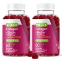 Viteey Collageen Gummies met Biotin Gummies voor haarhuid en Nails Vitaminen - Biotine en Collageen Supplementen voor vrouwen en mannen - Veganistisch, Glutenvrije