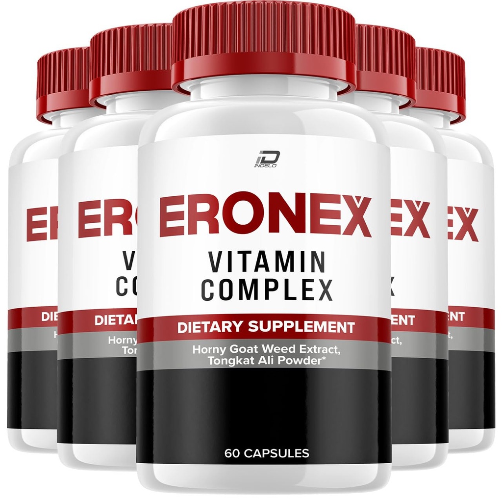 Eronex for Men Capsules, Eronex Vitamin Complex Pills, Ero Nex Official Formula, Eronex para Hombres Dietary Supplement, All Natural Support Formula Reviews (5 Pack - 300 Capsules)