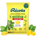 Ricola sans sucre Citron Menthe Toux Toux Supprimant Gorge gouttes, Sac 105ct