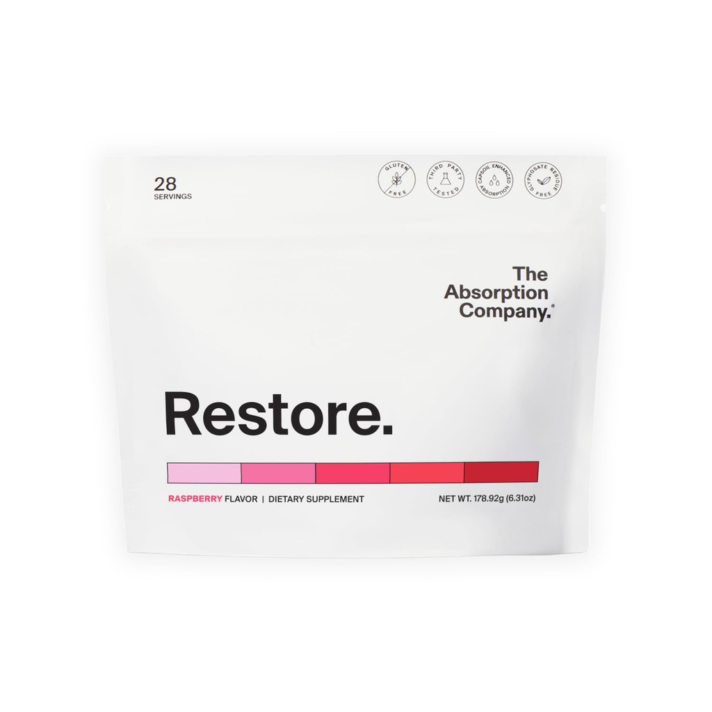 The Absorption Company Electrolyte Powder, Restore Raspberry Lemonade
